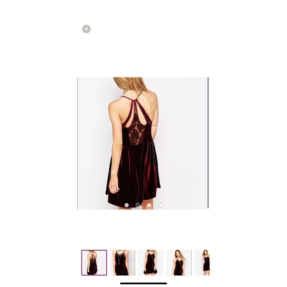 Free People Dark Red‎ Velvet Cocktail Dress Small P